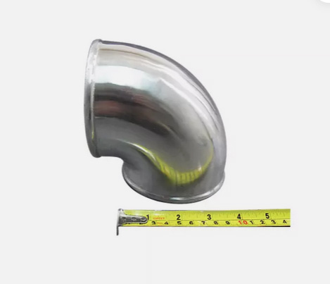 HUGE 90 4" Cast Aluminum Elbow 90 Degree Pipe Tube Polished Turbo Elbow BOOST!