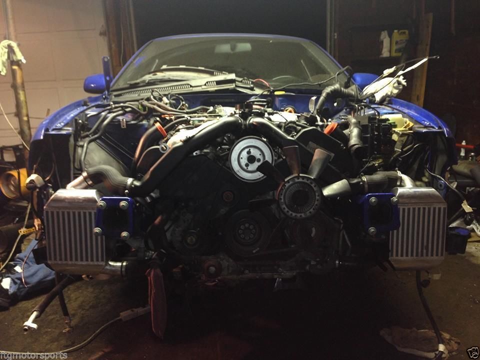 RS6 STYLE 97-02 AUDI S4 SMIC B5 QUATTRO 2.7T ALUMINUM BI-TURBO INTERCOOLER