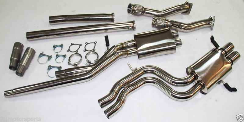 AUDI 00-02 B5 S4 2.7t "TWIN 2" True 2.5" with 3" braided flex downpipes