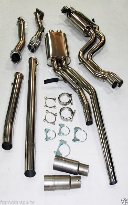 AUDI 00-02 B5 S4 2.7t "TWIN 2" True 2.5" with 3" braided flex downpipes