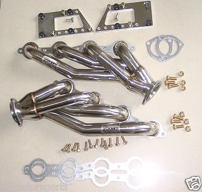 LSX SWAP HEADERS WITH Adjustable LS Engine Mount Brackets Adapters for LS1 LS6