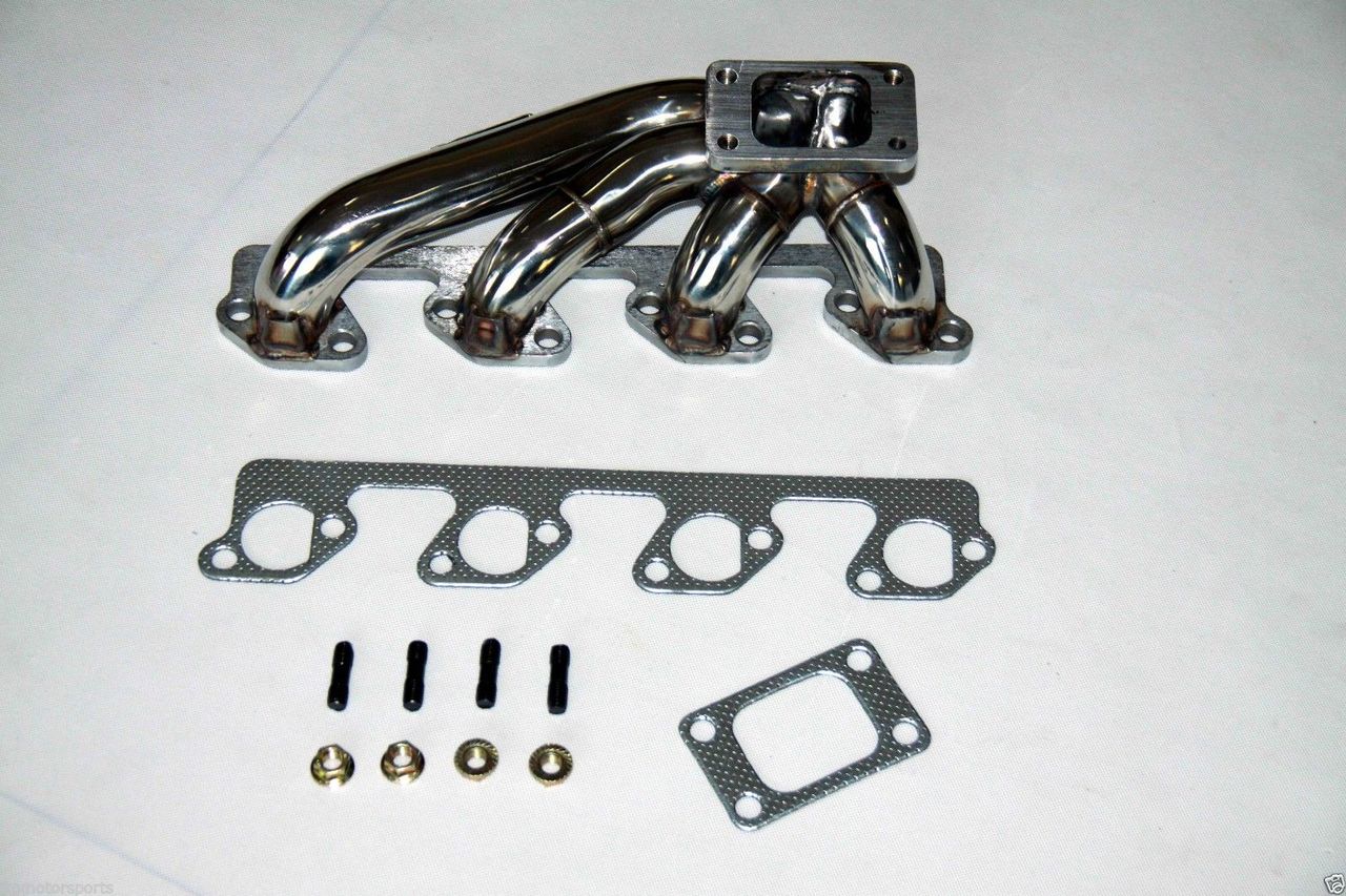 XS-POWER stainless turbo exhaust manifold for Ford 2.3T XR4Ti, Mustang SVO, Thunderbird Turbo Coupe and Mercury Cougar XR-7. Fits T3, T3/T4 hybrid and IHI turbo setups.