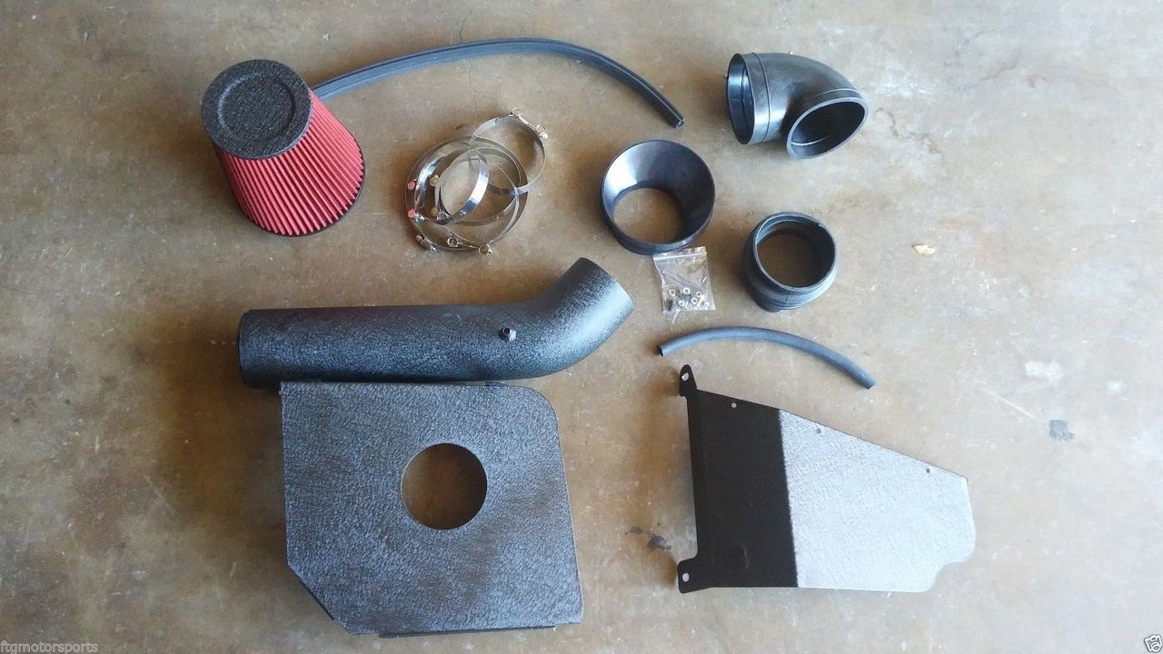 SILVERADO SIERRA AVALANCHE BLACK COAT ALUMINUM 4" COLD AIR INTAKE & HEAT SHIELD