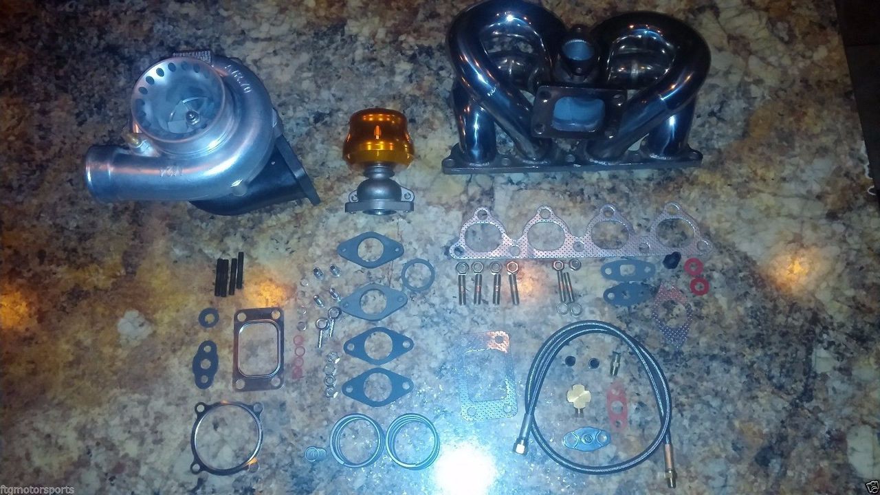 HONDA B-SERIES RAM HORN STAINLESS T3 T04Z T70 ANTI SURGE TURBO KIT B16 B18 B16A2