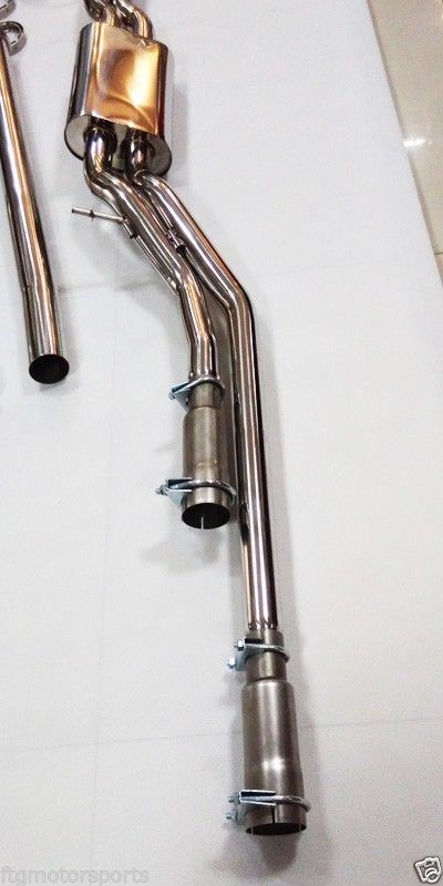 XS-POWER Twin-1 dual-muffler cat-back exhaust with mirror-polished twin 76mm tips for Audi B5 S4