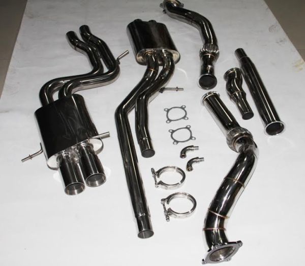 TWIN 2 DUAL AUDI S4 2.7L DUAL Muffler Turbo-back TIPTRONIC Downpipes and Exhaust Catback
