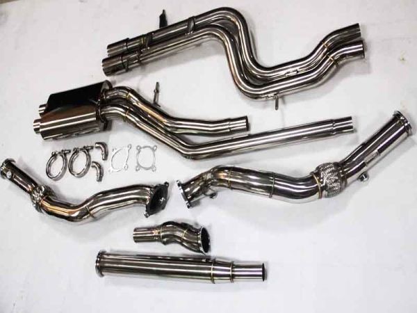 TWIN 2 DUAL AUDI S4 2.7L DUAL Muffler Turbo-back TIPTRONIC Downpipes and Exhaust Catback