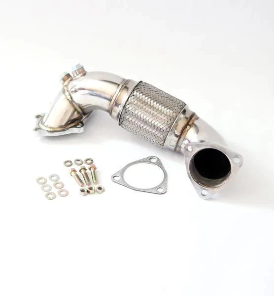 Toyota Celica GT4 GT-Four All-Trac and SW20 MR2 Turbo 3S-GTE 3-inch stainless steel turbo downpipe with CT20 CT26 flange, polished mandrel-bent piping, adapter plate, support bracket, gaskets and installation hardware
