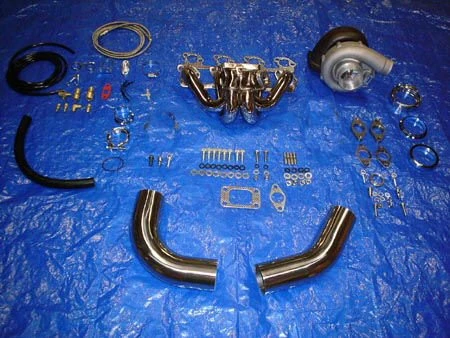 Ford 2.3 Lima T3 T4 turbo conversion kit with top mount stainless manifold