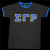 Sigma Gamma Rho Sorority Ringer T-shirt- Satin Letters-Black