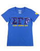 Sigma Gamma Rho Sorority Short Sleeve Shirt- Sequin Patch-Blue