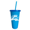 Delta Delta Delta Tri-Delta Sorority- Set of 4- Glitter Color Changing Cups