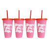 Gamma Phi Beta Sorority- Set of 4- Glitter Color Changing Cups