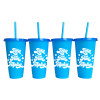 Zeta Tau Alpha Sorority- Set of 4- Glitter Color Changing Cups