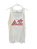 Delta Zeta Sorority Tank Top-White- Size XL