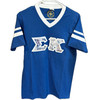 Sigma Kappa Sorority V-Neck with Stripes Blue- Size Small