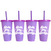 Delta Phi Epsilon DPHIE Sorority- Set of 4- Glitter Color Changing Cups