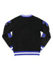 Zeta Phi Beta Sorority Pull Over V-Neck Sweater- Crest-Black/Blue        