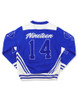 Phi Beta Sigma Fraternity Pull Over V-Neck Sweater- Crest-Blue/White-Back