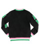 Alpha Kappa Alpha Sorority Pull Over V-Neck Sweater- Crest-Black/Pink  -Back
