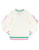 Alpha Kappa Alpha Sorority Pull Over V-Neck Sweater- Crest-White/Pink-Back
