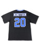 Zeta Phi Beta Sorority Oversized V-Neck Football Jersey Tee-Black/Blue