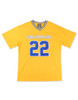 Sigma Gamma Rho Sorority Oversized V-Neck Football Jersey Tee-Yellow/Blue