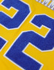 Sigma Gamma Rho Sorority Oversized V-Neck Football Jersey Tee-Yellow/Blue