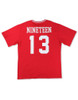 Delta Sigma Theta Sorority Oversized V-Neck Football Jersey Tee-Red/White
