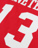 Delta Sigma Theta Sorority Oversized V-Neck Football Jersey Tee-Red/White