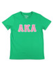 Alpha Kappa Alpha AKA Sorority Dri-Fit Shirt-Glitter Three Greek Letters-Green