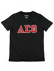 Delta Sigma Theta Sorority Dri-Fit Shirt- Glitter-Three Greek Letters-Black