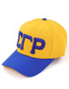 Sigma Gamma Rho Sorority Hat- Three Greek Letters-Yellow/Blue-Style 2 