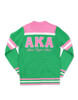 Alpha Kappa Alpha AKA Sorority Sweater-Button Down-Crest-Green/Pink
