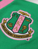 Alpha Kappa Alpha AKA Sorority Sweater-Button Down-Crest-Green/Pink
