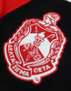 Delta Sigma Theta Sorority Sweater-Button Down-Crest-Black/Red