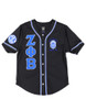 Zeta Phi Beta Sorority Baseball Jersey- Button Up-Black-Front