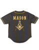 Prince Hall Mason Baseball Jersey- Button Up-Black