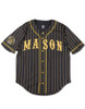 Mason Masonic Baseball Jersey- Button Up-Black