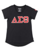 Delta Sigma Theta Sorority Dri-Fit Shirt- Heart-Three Greek Letters-Black