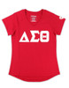 Delta Sigma Theta Sorority Dri-Fit Shirt- Heart-Three Greek Letters-Red