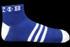 Zeta Phi Beta Sorority Multi-Color Ankle Socks- Blue/White