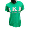 Alpha Kappa Alpha AKA Stitched Letter T-Shirt- Green