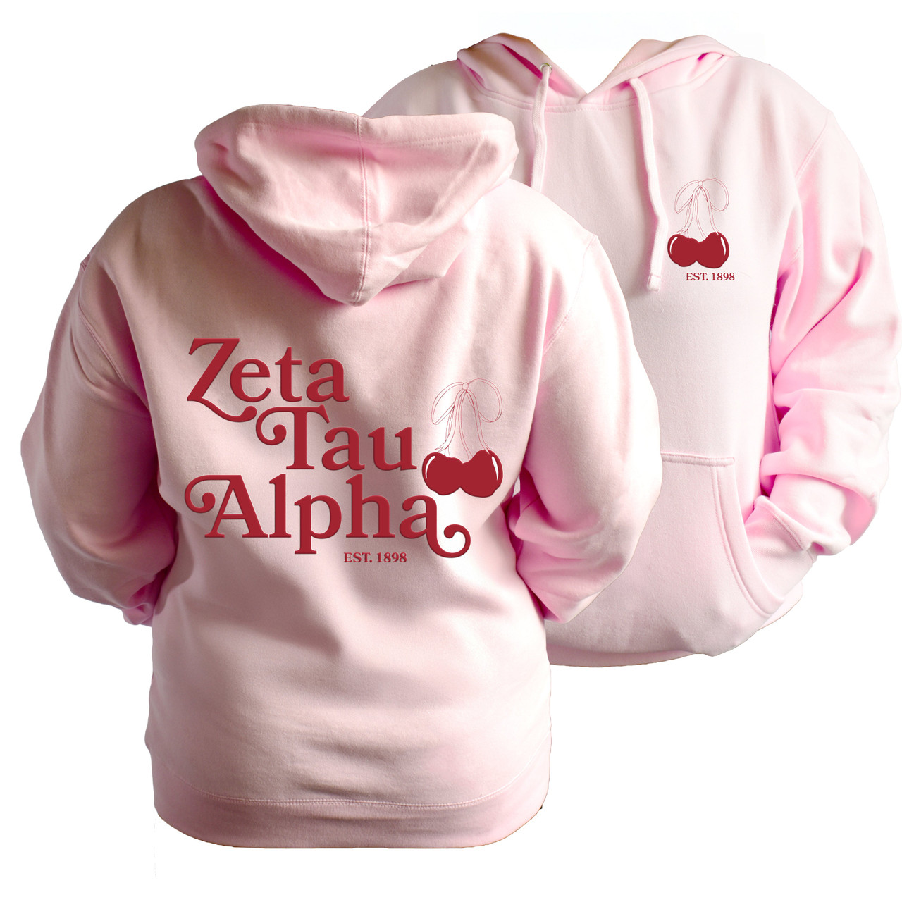 Zeta Tau Alpha ZTA Sorority Hooded Sweatshirt- Cherries