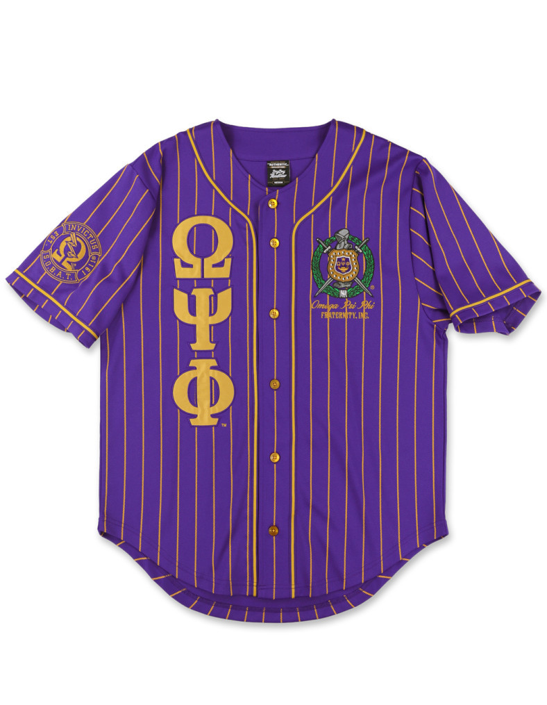 Omega Psi Phi Fraternity Baseball Jersey- Button Up-Purple