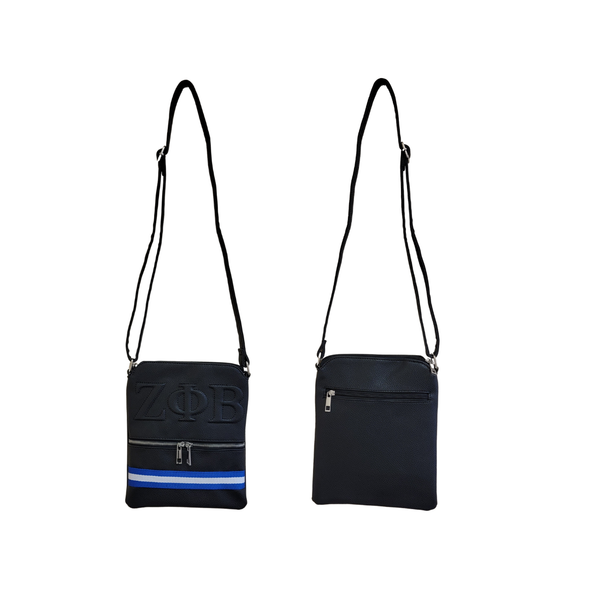 Zeta Phi Beta Sorority Cross Body Bag- Black