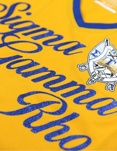 Sigma Gamma Rho Sorority V-Neck- Yellow/Blue