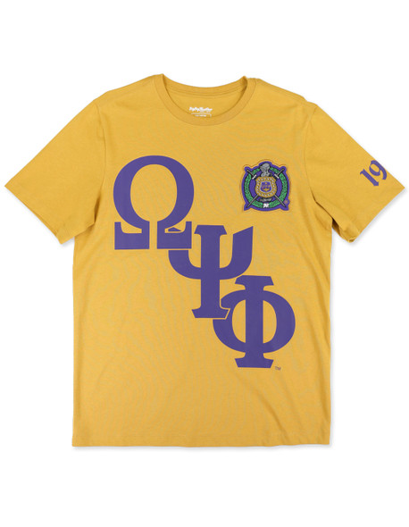 Omega Psi Phi Fraternity T-Shirt- Gold