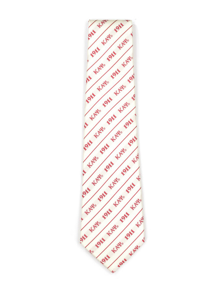 Kappa Alpha Psi Fraternity Necktie- Three Greek Letters-White
