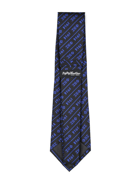 Phi Beta Sigma Fraternity Necktie- Three Greek Letters-Black
